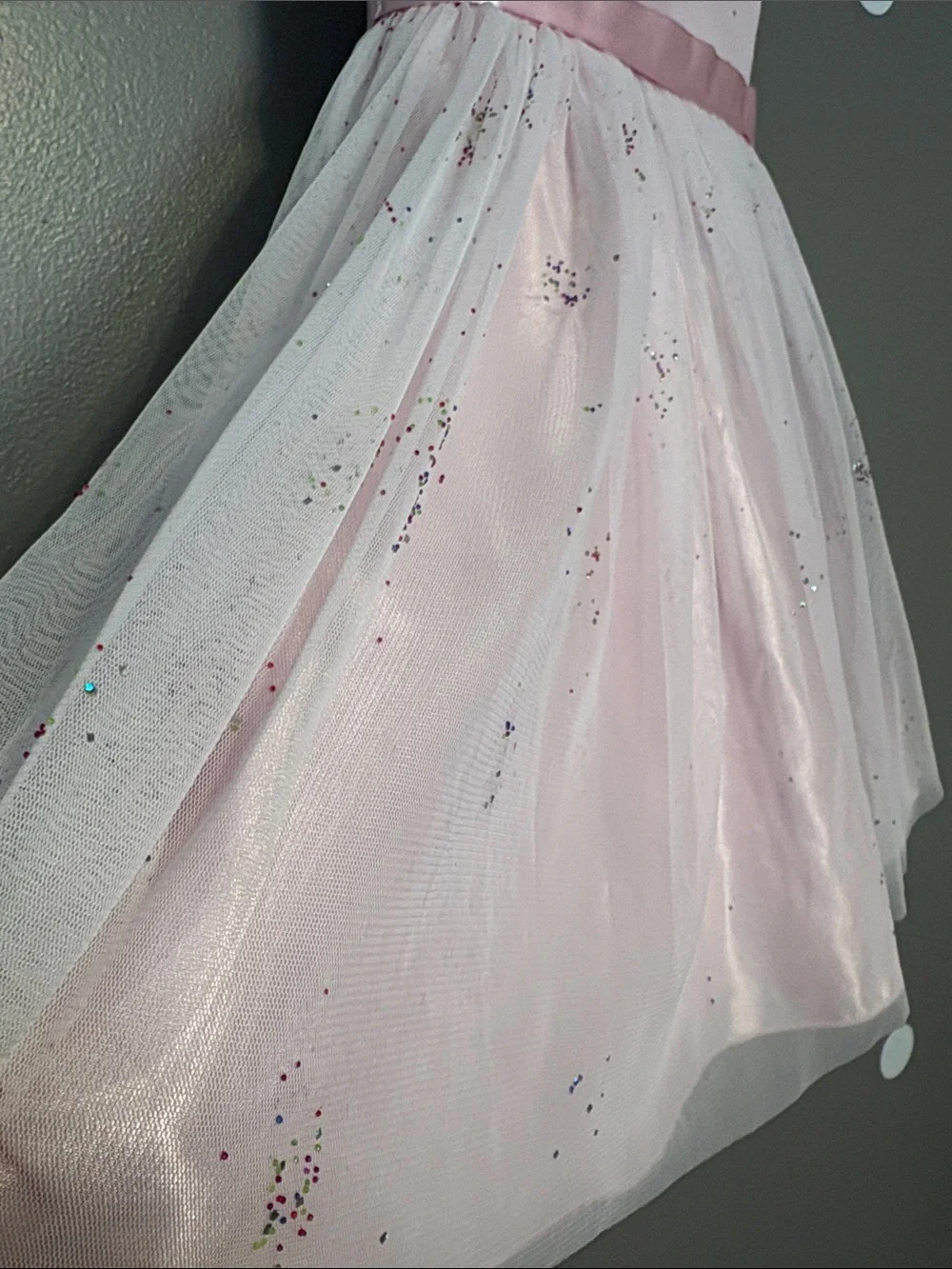 American Princess Light Pink Tulle Party Dress with Jeweled Neckline